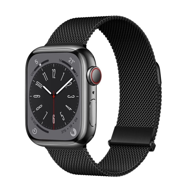 For Apple Watch SE 44mm ZGA Milanese Magnetic Metal Watch Band(Black) - Watch Bands by ZGA | Online Shopping South Africa | PMC Jewellery | Buy Now Pay Later Mobicred