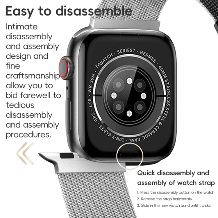 For Apple Watch SE 44mm ZGA Milanese Magnetic Metal Watch Band(Black) - Watch Bands by ZGA | Online Shopping South Africa | PMC Jewellery | Buy Now Pay Later Mobicred