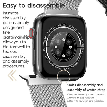 For Apple Watch Series 9 45mm ZGA Milanese Magnetic Metal Watch Band(Black) - Watch Bands by ZGA | Online Shopping South Africa | PMC Jewellery