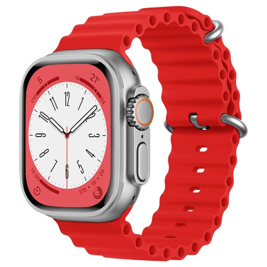 For Apple Watch Series 9 45mm ZGA Ocean Silicone Watch Band(Red) - Watch Bands by ZGA | Online Shopping South Africa | PMC Jewellery