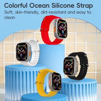 For Apple Watch Ultra 2 49mm ZGA Ocean Silicone Watch Band(Red) - Watch Bands by ZGA | Online Shopping South Africa | PMC Jewellery