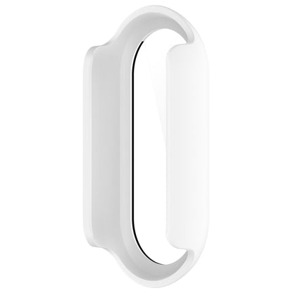 For Xiaomi Mi Band 8 PC + Tempered Film Integrated Protective Watch Case(White) - Watch Cases by PMC Jewellery | Online Shopping South Africa | PMC Jewellery