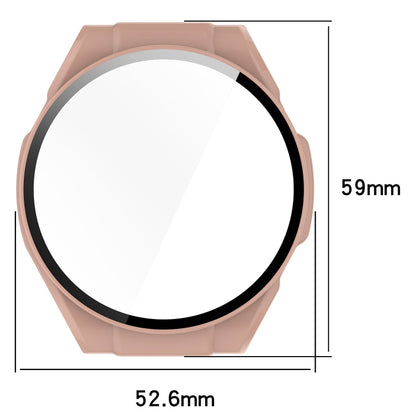 For Xiaomi Haylou Watch R8 PC + Tempered Film Integrated Watch Protective Case(Ivory White) - Watch Cases by PMC Jewellery | Online Shopping South Africa | PMC Jewellery