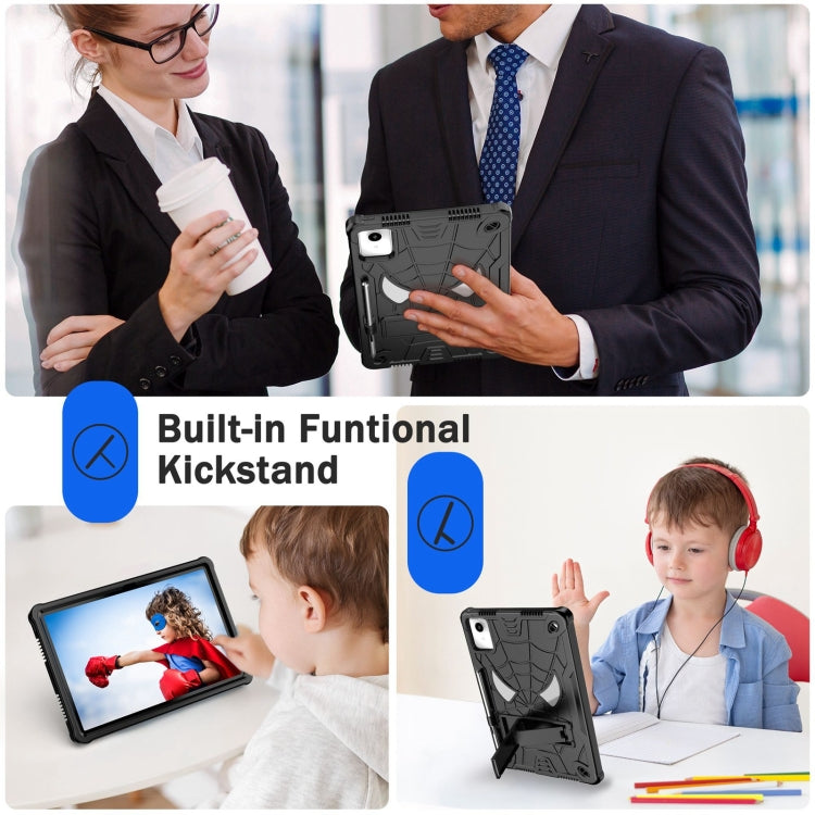 For Lenovo Tab M11/ Xiaoxin Pad 11 2024 Fold-Holder Spider Silicone Hybrid PC Tablet Case(Black) - Lenovo by PMC Jewellery | Online Shopping South Africa | PMC Jewellery | Buy Now Pay Later Mobicred