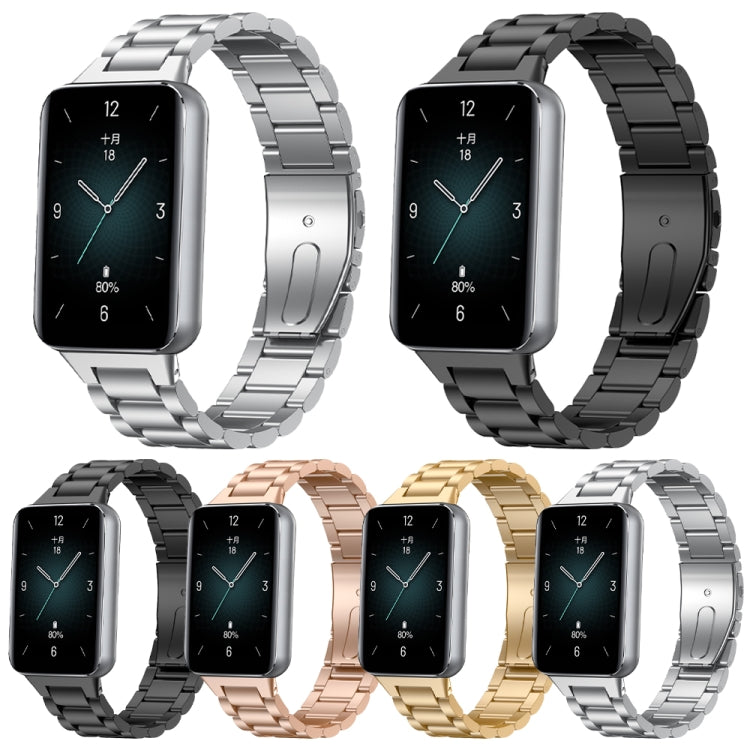 For Honor Band 9 Three Strains Metal Watch Band(Silver) - Watch Bands by PMC Jewellery | Online Shopping South Africa | PMC Jewellery