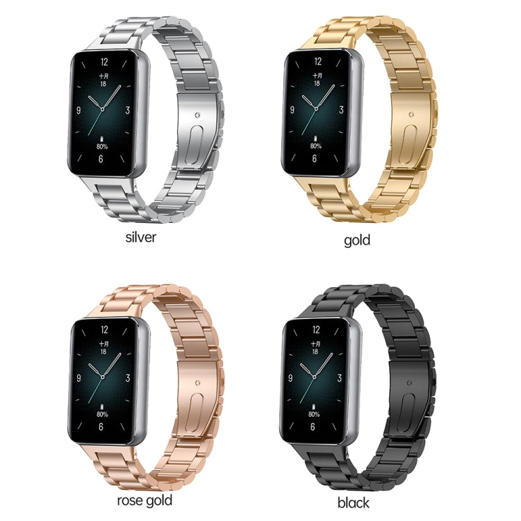 For Honor Band 9 Three Strains Metal Watch Band(Silver) - Watch Bands by PMC TechLife | Online Shopping South Africa | PMC TechLife