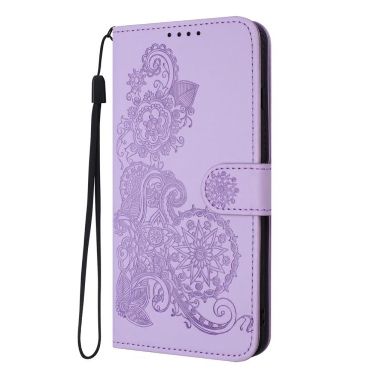 For iPhone 17 Pro Datura Flower Embossed Flip Leather Phone Case(Purple) - free shipping - PMc TechLife - Order now!