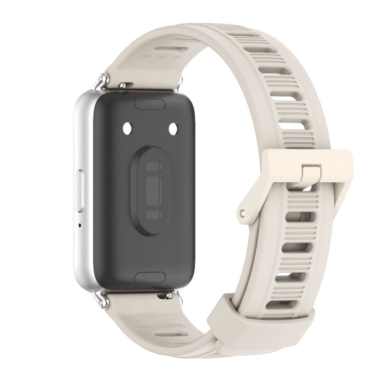 For Samsung Galaxy Fit 3 Mijobs Flat Hole Silicone Watch Band(Grey+Silver) - free shipping - PMc TechLife - Order now!