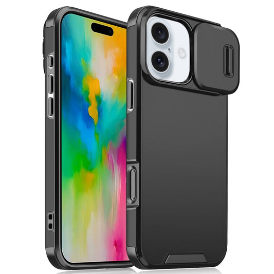 For iPhone 16 Plus Sliding Camshield TPU + PC Phone Case(Black) - iPhone 16 Plus Cases by PMC Jewellery | Online Shopping South Africa | PMC Jewellery | Buy Now Pay Later Mobicred