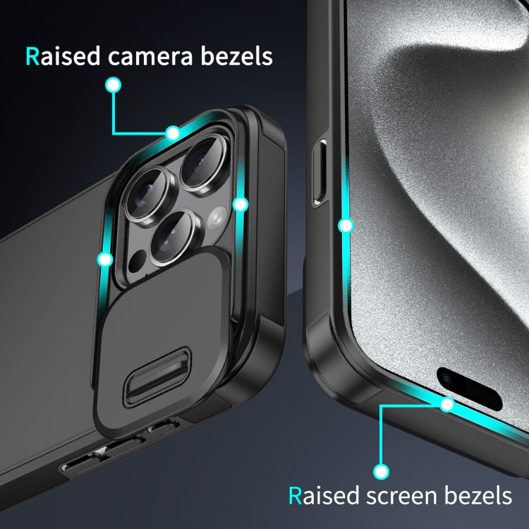 For iPhone 16 Pro Max Sliding Camshield TPU + PC Phone Case(Black) - iPhone 16 Pro Max Cases by PMC TechLife | Online Shopping South Africa | PMC TechLife | Buy Now Pay Later Mobicred