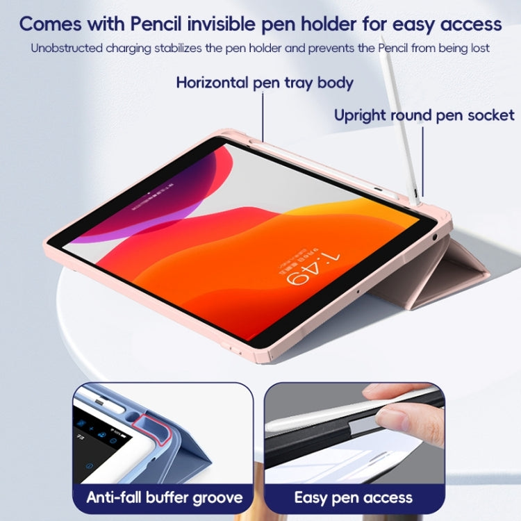 For iPad Pro 12.9 2022/2021/2020 ZGA Tri-Fold Voltage Smart Leather Tablet Case(Pink) - free shipping - PMc TechLife - Order now!