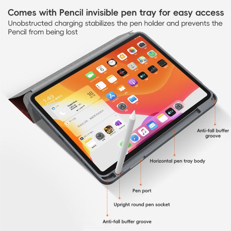 For iPad 2025 / 2022 ZGA Tri-Fold Voltage Smart Leather Tablet Case(Grey) - free shipping - PMc TechLife - Order now!