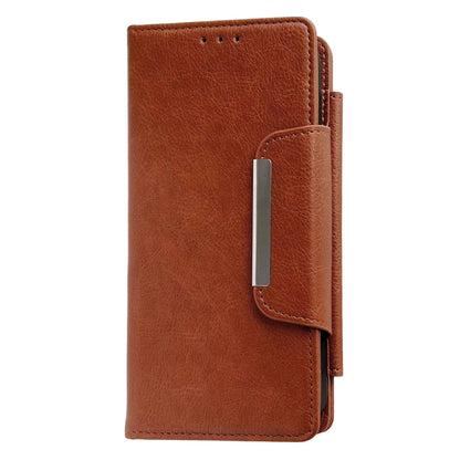 For iPhone 16 Pro Multifunctional Seven Cards Wallet Leather Phone Case(Brown) - iPhone 16 Pro Cases by PMC Jewellery | Online Shopping South Africa | PMC Jewellery | Buy Now Pay Later Mobicred