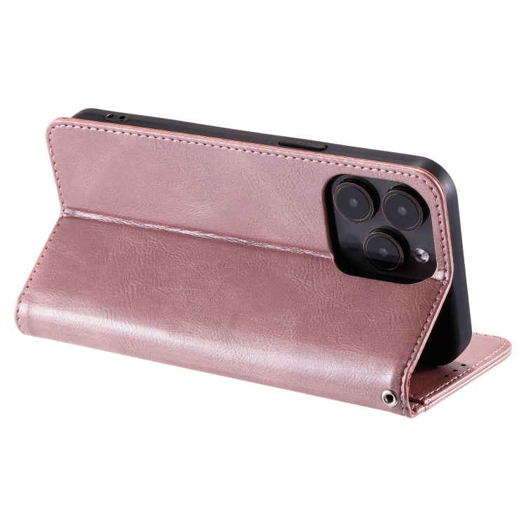 For iPhone 16 Pro Max Simple 6-Card Wallet Leather Phone Case(Rose Gold) - iPhone 16 Pro Max Cases by PMC Jewellery | Online Shopping South Africa | PMC Jewellery | Buy Now Pay Later Mobicred