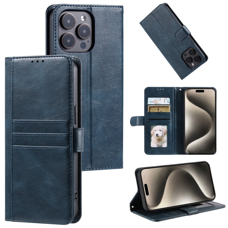 For iPhone 16 Pro Simple 6-Card Wallet Leather Phone Case(Navy Blue) - iPhone 16 Pro Cases by PMC Jewellery | Online Shopping South Africa | PMC Jewellery | Buy Now Pay Later Mobicred