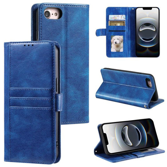 For iPhone 16e Simple 6-Card Wallet Leather Phone Case(Blue) - iPhone 16e Cases by PMC Jewellery | Online Shopping South Africa | PMC Jewellery | Buy Now Pay Later Mobicred