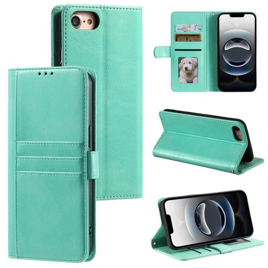 For iPhone 16e Simple 6-Card Wallet Leather Phone Case(Green) - iPhone 16e Cases by PMC Jewellery | Online Shopping South Africa | PMC Jewellery | Buy Now Pay Later Mobicred