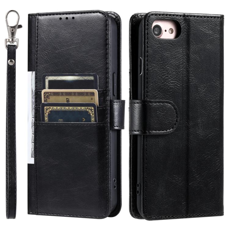 For iPhone 16e Simple 6-Card Wallet Leather Phone Case(Black) - iPhone 16e Cases by PMC TechLife | Online Shopping South Africa | PMC TechLife | Buy Now Pay Later Mobicred