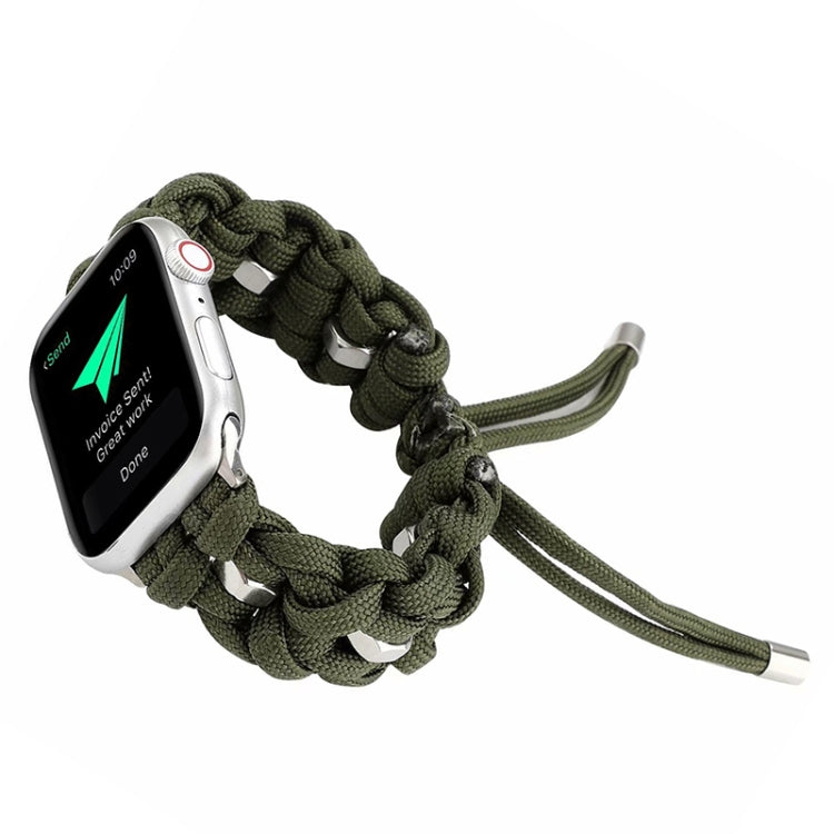 For Apple Watch Ultra 2 49mm Screw Nut Braided Paracord Watch Band(Green) - Watch Bands by PMC Jewellery | Online Shopping South Africa | PMC Jewellery | Buy Now Pay Later Mobicred