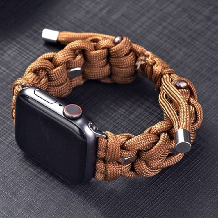 For Apple Watch Ultra 49mm Screw Nut Braided Paracord Watch Band(Coffee) - Watch Bands by PMC Jewellery | Online Shopping South Africa | PMC Jewellery | Buy Now Pay Later Mobicred