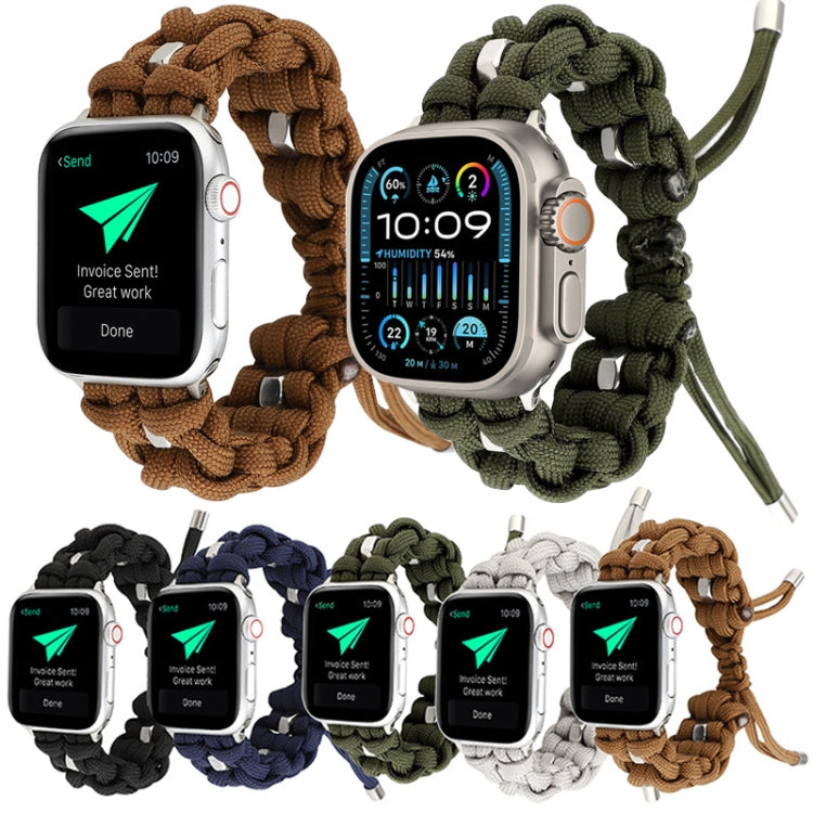 For Apple Watch Ultra 49mm Screw Nut Braided Paracord Watch Band(Black) - Watch Bands by PMC Jewellery | Online Shopping South Africa | PMC Jewellery | Buy Now Pay Later Mobicred