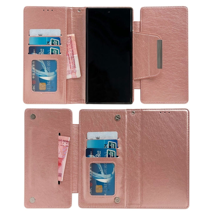 For Google Pixel 9 Pro XL Multifunctional 7-Card Wallet Leather Phone Case(Rose Gold) - Google Cases by PMC TechLife | Online Shopping South Africa | PMC TechLife | Buy Now Pay Later Mobicred