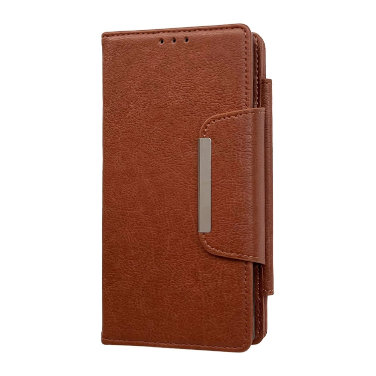 For Google Pixel 6a Multifunctional 7-Card Wallet Leather Phone Case(Brown) - Google Cases by PMC TechLife | Online Shopping South Africa | PMC TechLife | Buy Now Pay Later Mobicred