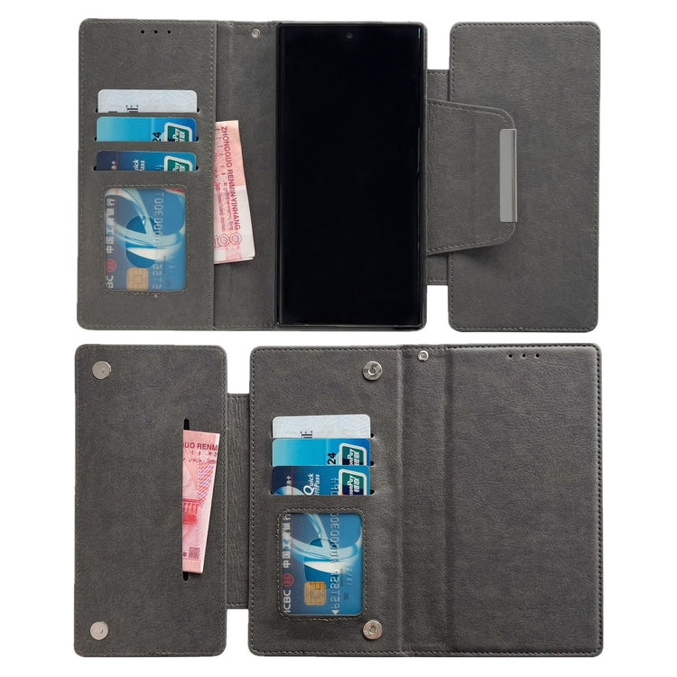 For Google Pixel 6 Pro Multifunctional 7-Card Wallet Leather Phone Case(Grey) - Google Cases by PMC TechLife | Online Shopping South Africa | PMC TechLife | Buy Now Pay Later Mobicred