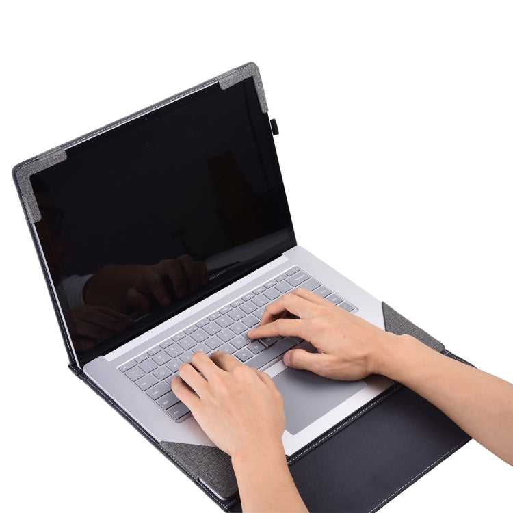 For Microsoft Surface Laptop 6 15 inch Cloth Texture Laptop Leather Protective Case(Space Ash) - Others by PMC TechLife | Online Shopping South Africa | PMC TechLife | Buy Now Pay Later Mobicred