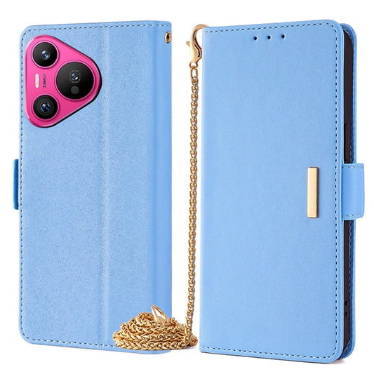 For Huawei Pura 70 5G Crossbody Chain Leather Phone Case(Blue) - Huawei Cases by PMC Jewellery | Online Shopping South Africa | PMC Jewellery | Buy Now Pay Later Mobicred