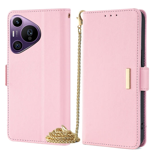 For Huawei Pura 70 Pro / 70 Pro+ 5G Crossbody Chain Leather Phone Case(Pink) - Huawei Cases by PMC Jewellery | Online Shopping South Africa | PMC Jewellery | Buy Now Pay Later Mobicred