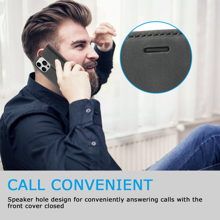 For iPhone 16 Pro Max LC.IMEEKE Strong Magnetism Microfiber Leather Phone Case(Black) - free shipping - PMC Jewellery - Order now!