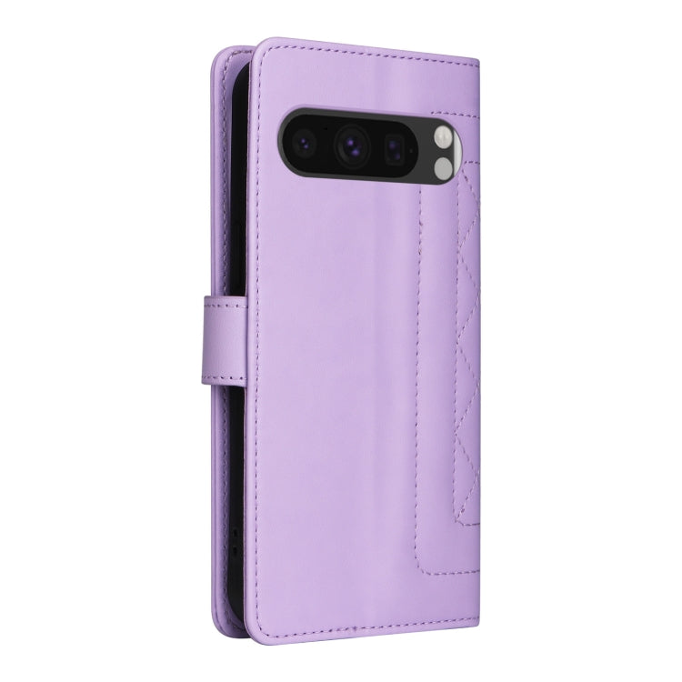 For Google Pixel 9 Pro Diamond Lattice Leather Flip Phone Case(Light Purple) - Google Cases by PMC Jewellery | Online Shopping South Africa | PMC Jewellery | Buy Now Pay Later Mobicred