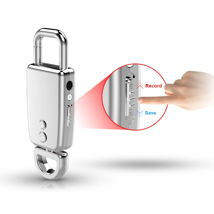 JNN S20 Zinc Alloy Keychain Voice Recorder, Memory:16GB(Silver) - free shipping - PMC TechLife - Order now!