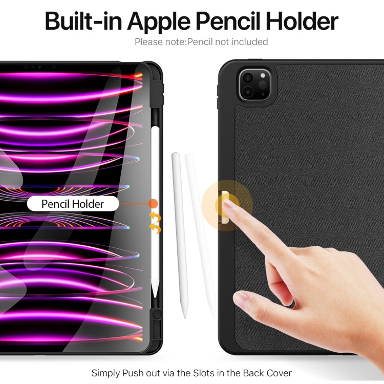For iPad Pro 13 2024 DUX DUCIS Domo Series Cloth Texture Magnetic Leather Tablet Case(Black) - iPad Pro 13 2024 Cases by DUX DUCIS | Online Shopping South Africa | PMC TechLife | Buy Now Pay Later Mobicred