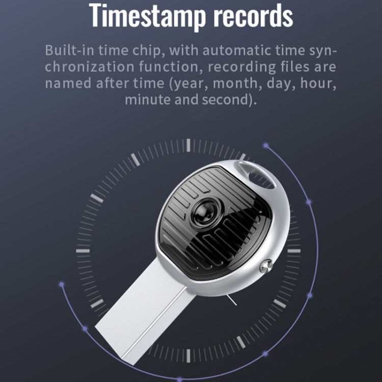 JNN S13 Zinc Alloy U-disk Voice Recorder, Memory:8GB(Silver) - U-Disk Recorder by JNN | Online Shopping South Africa | PMC TechLife | Buy Now Pay Later Mobicred