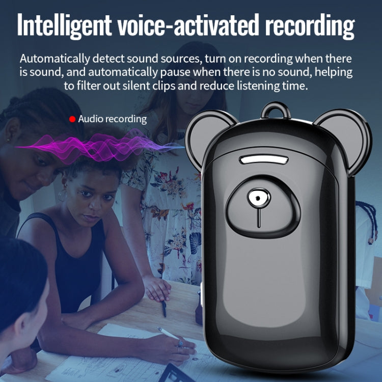 JNN Q6 Bear Smart Noise Cancelling Voice Recorder, Memory:4GB(Black) - Recording Pen by JNN | Online Shopping South Africa | PMC Jewellery | Buy Now Pay Later Mobicred