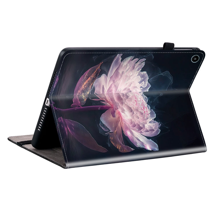 For Huawei MatePad SE 10.4 Crystal Texture Painted Leather Smart Tablet Case(Purple Peony) - Huawei by PMC TechLife | Online Shopping South Africa | PMC TechLife | Buy Now Pay Later Mobicred
