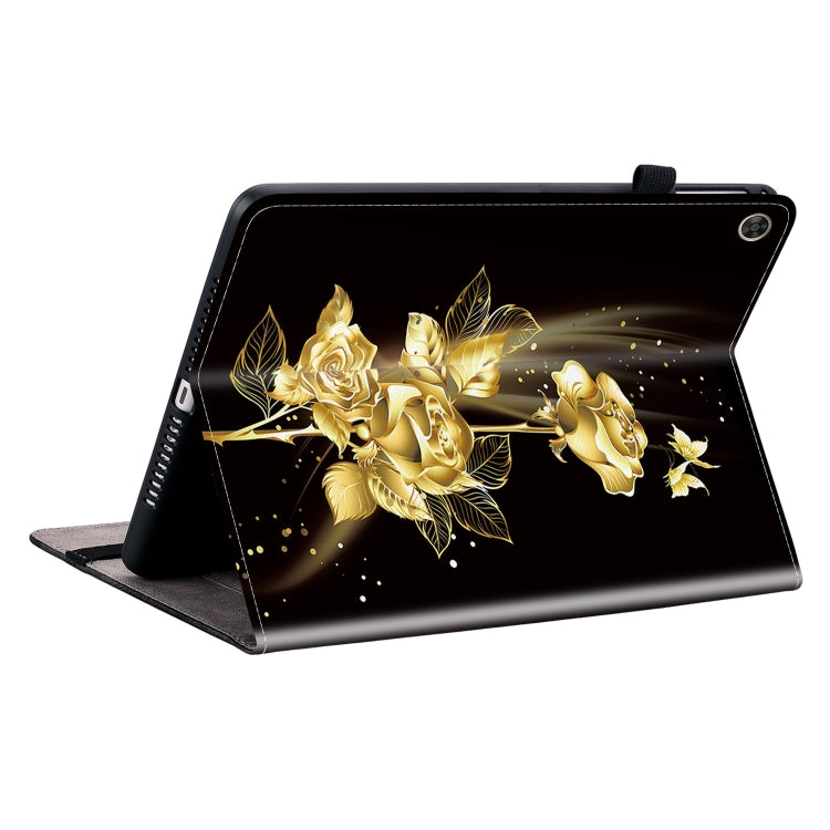 For Huawei MatePad T 10s / Enjoy Tablet 2 Crystal Texture Painted Leather Smart Tablet Case(Gold Butterfly Rose) - Huawei by PMC TechLife | Online Shopping South Africa | PMC TechLife | Buy Now Pay Later Mobicred