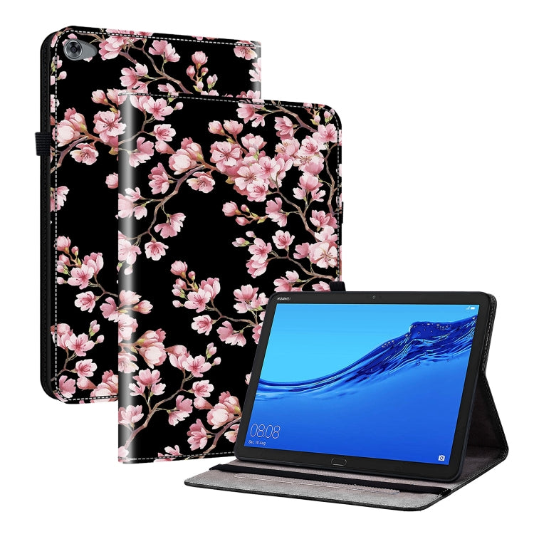 For Huawei MediaPad M5 Lite 10 / C5 10.1 Crystal Texture Painted Leather Smart Tablet Case(Plum Bossom) - Huawei by PMC TechLife | Online Shopping South Africa | PMC TechLife | Buy Now Pay Later Mobicred