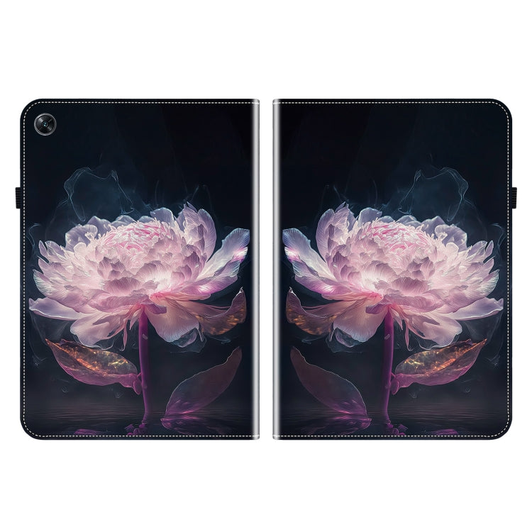 For OPPO Pad Air Crystal Texture Painted Leather Tablet Case(Purple Peony) - free shipping - PMC TechLife - Order now!