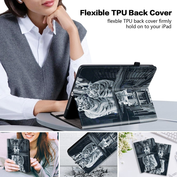 For OPPO Pad Air Crystal Texture Painted Leather Tablet Case(Cat Reflection Tiger) - OPPO by PMC TechLife | Online Shopping South Africa | PMC TechLife | Buy Now Pay Later Mobicred