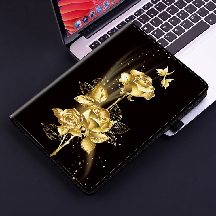 For Realme Pad 10.4 Crystal Texture Painted Leather Tablet Case(Gold Butterfly Rose) - Realme by PMC TechLife | Online Shopping South Africa | PMC TechLife | Buy Now Pay Later Mobicred
