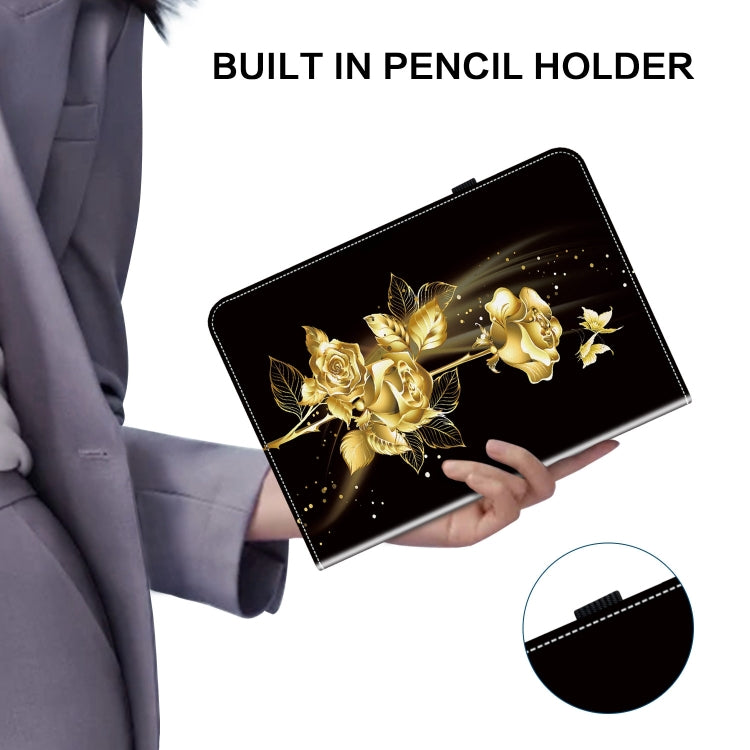 For Realme Pad 10.4 Crystal Texture Painted Leather Tablet Case(Gold Butterfly Rose) - Realme by PMC TechLife | Online Shopping South Africa | PMC TechLife | Buy Now Pay Later Mobicred