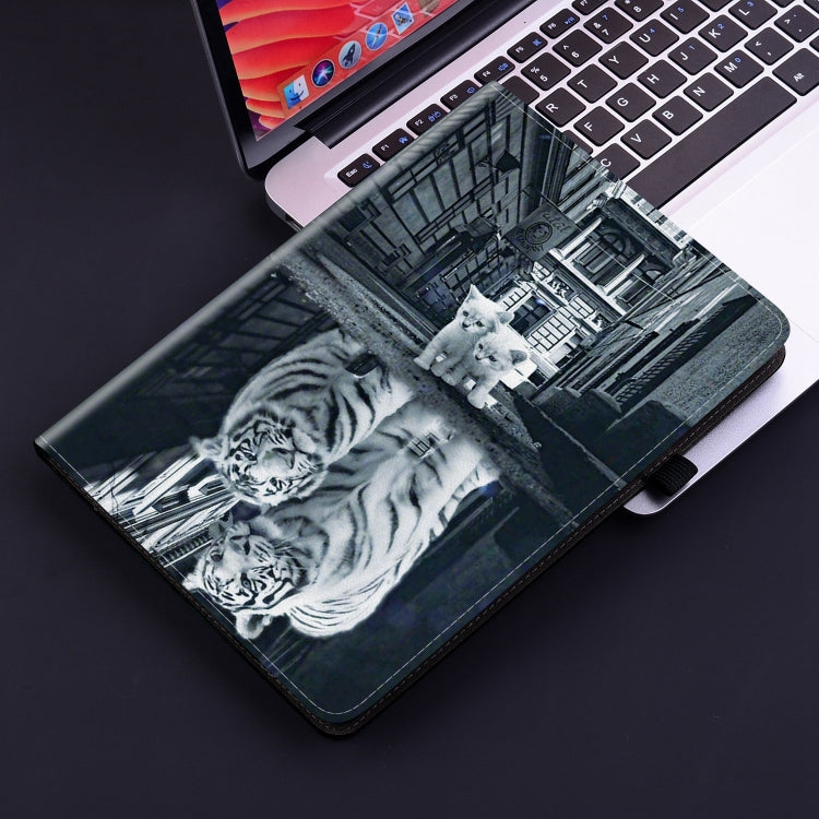 For Nokia T21 Crystal Texture Painted Leather Tablet Case(Cat Reflection Tiger) - Nokia by PMC TechLife | Online Shopping South Africa | PMC TechLife | Buy Now Pay Later Mobicred