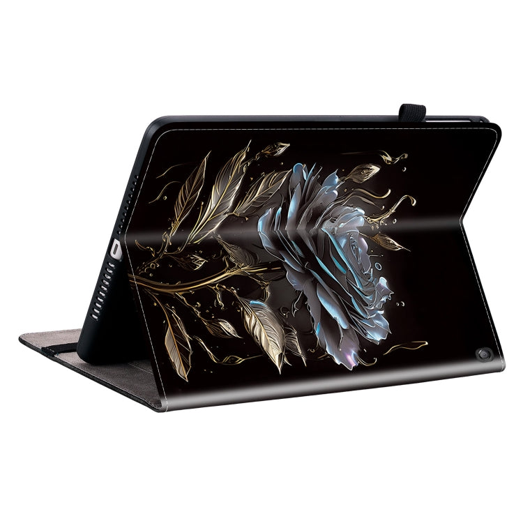 For Amazon Fire HD10 2023 Crystal Texture Painted Leather Tablet Case(Black Rose) - Amazon by PMC TechLife | Online Shopping South Africa | PMC TechLife | Buy Now Pay Later Mobicred