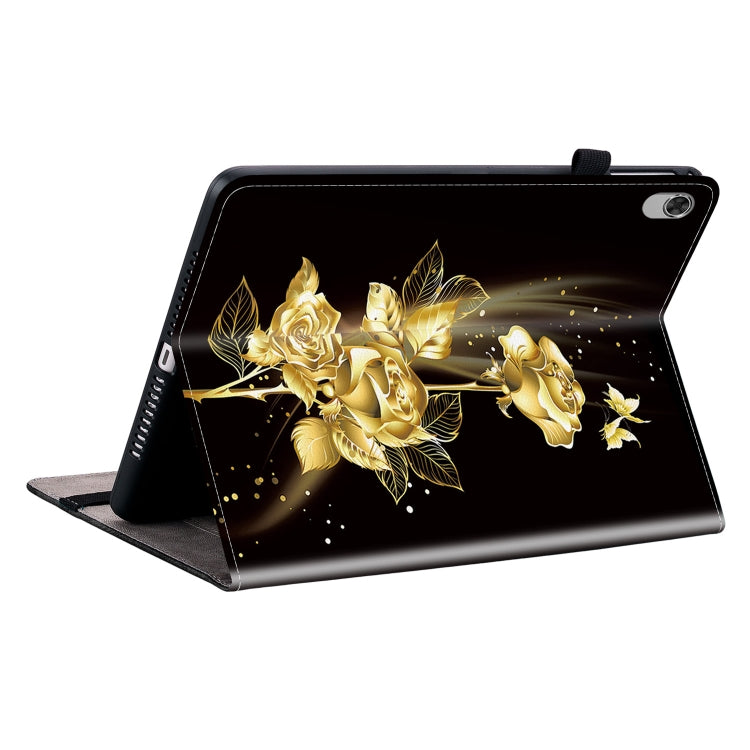 For Lenovo M10 Plus 10.3 Crystal Texture Painted Leather Tablet Case(Gold Butterfly Rose) - Lenovo by PMC TechLife | Online Shopping South Africa | PMC TechLife | Buy Now Pay Later Mobicred