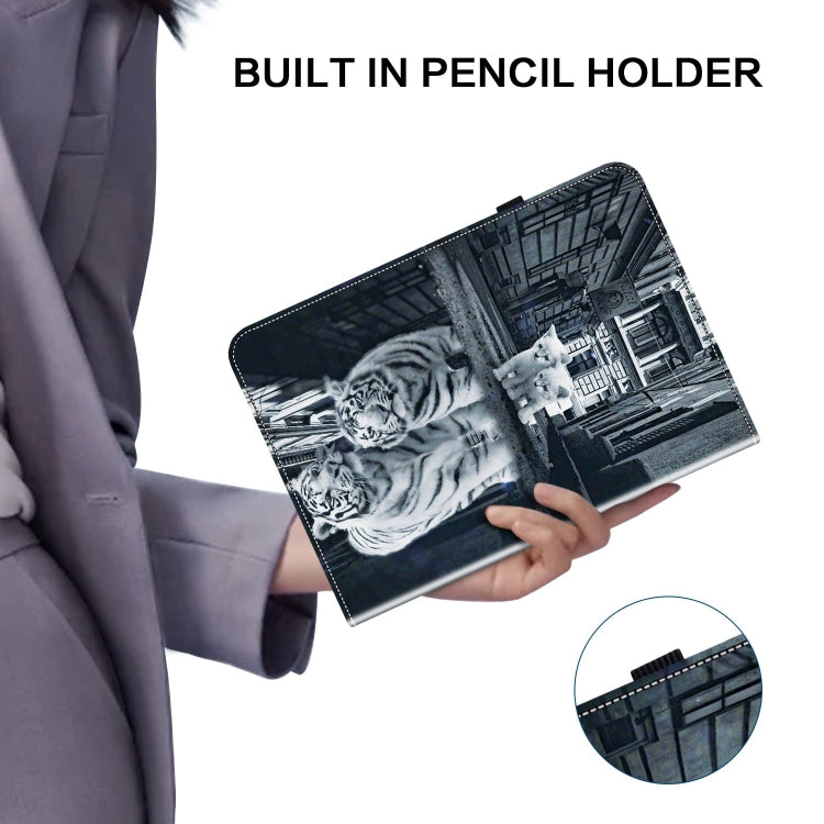 For Lenovo Tab M11/ Xiaoxin Pad 11 2024 Crystal Texture Painted Leather Tablet Case(Cat Reflection Tiger) - Lenovo by PMC TechLife | Online Shopping South Africa | PMC TechLife | Buy Now Pay Later Mobicred