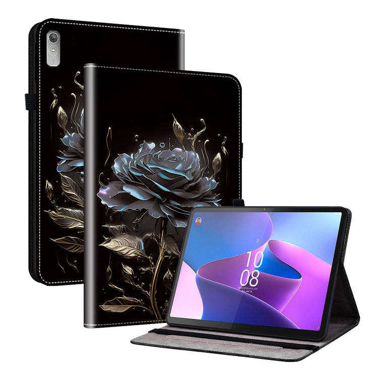 For Lenovo Tab P11 Gen 2 11.5 Crystal Texture Painted Leather Tablet Case(Black Rose) - Lenovo by PMC TechLife | Online Shopping South Africa | PMC TechLife | Buy Now Pay Later Mobicred