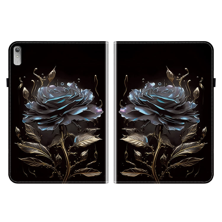 For Lenovo Tab P11 Gen 2 11.5 Crystal Texture Painted Leather Tablet Case(Black Rose) - Lenovo by PMC TechLife | Online Shopping South Africa | PMC TechLife | Buy Now Pay Later Mobicred